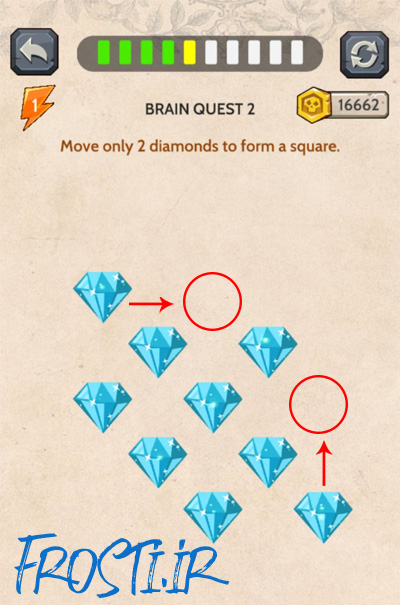 جواب آی کیو در بازی How to Loot - Pin Pull - move only 2 diamonds to form a square