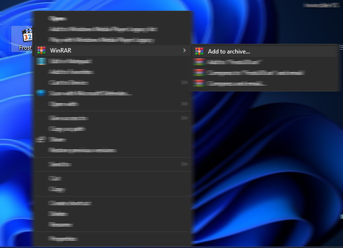 پارت بندی فایل RAR - WinRAR - Add to archive